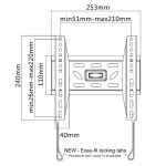 Fits Sony TV model FW-32BZ30J Black Flat Slim Fitting TV Bracket