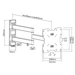 Fits Sony TV model FW-32BZ30J Silver Swivel & Tilt TV Bracket